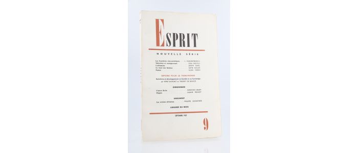 COLLECTIF : Esprit N°9 de la nouvelle série - Erste Ausgabe - Edition-Originale.com