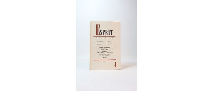 COLLECTIF : Esprit. Nouvelle série N°1 de la 26ème année - Edition Originale - Edition-Originale.com