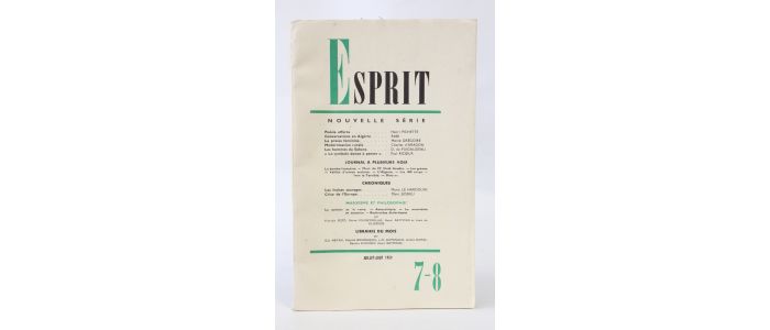 COLLECTIF : Esprit. Nouvelle série N°275 de la 27ème année - First edition - Edition-Originale.com