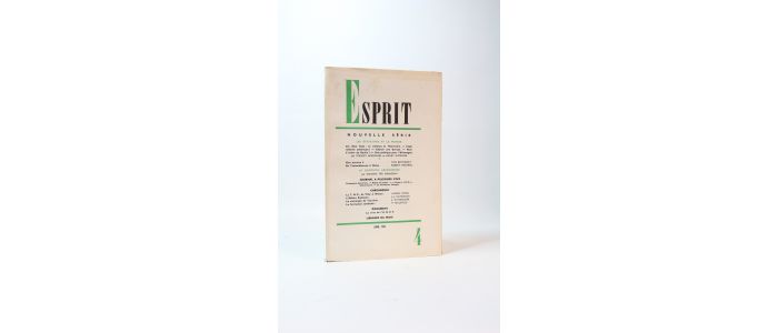 COLLECTIF : Esprit. Nouvelle série N°4 de la 35ème année - Prima edizione - Edition-Originale.com
