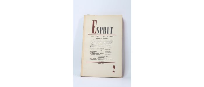 COLLECTIF : Esprit. Révision du pacifisme. N°2 de la 18ème année - Erste Ausgabe - Edition-Originale.com