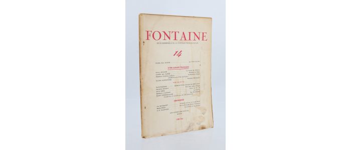 COLLECTIF : Fontaine, revue Mensuelle de la poésie et des lettres française N°14 de la 3ème année - Erste Ausgabe - Edition-Originale.com