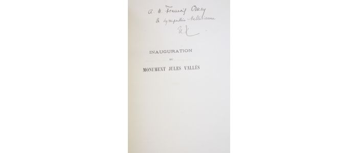 COLLECTIF : Inauguration du monument Jules Vallès - Libro autografato, Prima edizione - Edition-Originale.com