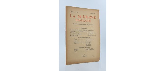 COLLECTIF : La Minerve française, revue bi-mensuelle de littérature d'art et de critique. N°29 - Erste Ausgabe - Edition-Originale.com