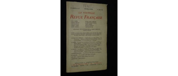 COLLECTIF : La nouvelle revue française N°117 de la dixième année - First edition - Edition-Originale.com