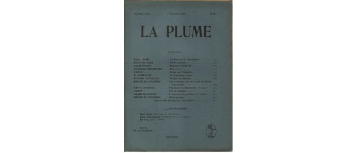 COLLECTIF : La Plume, revue littéraire, artistique et sociale N°351 de la 15ème année - Erste Ausgabe - Edition-Originale.com