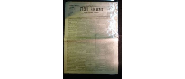 COLLECTIF : L'Echo français - journal politique quotidien. Deuxième année, dimanche 26 mars 1871.  - First edition - Edition-Originale.com