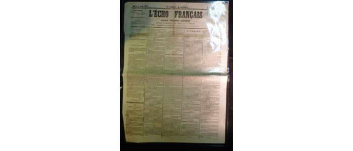 COLLECTIF : L'Echo français - journal politique quotidien. Deuxième année, mardi 4 avril 1871.  - Prima edizione - Edition-Originale.com