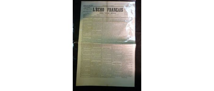 COLLECTIF : L'Echo français - journal politique quotidien. Deuxième année, samedi 15 avril 1871.  - Prima edizione - Edition-Originale.com