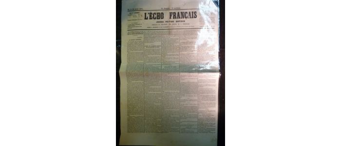 COLLECTIF : L'Echo français - journal politique quotidien. Deuxième année, vendredi 21 et samedi 22 avril 1871.  - Edition Originale - Edition-Originale.com