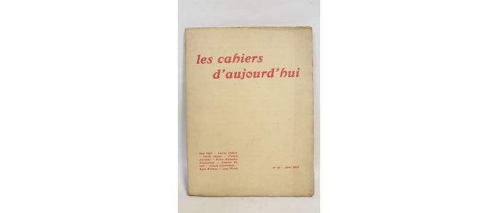 COLLECTIF : Les cahiers d'aujourd'hui N° 10 - First edition - Edition-Originale.com
