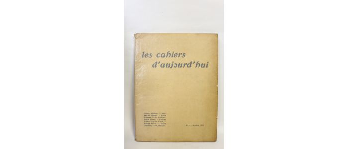 COLLECTIF : Les cahiers d'aujourd'hui N° 1 - Erste Ausgabe - Edition-Originale.com