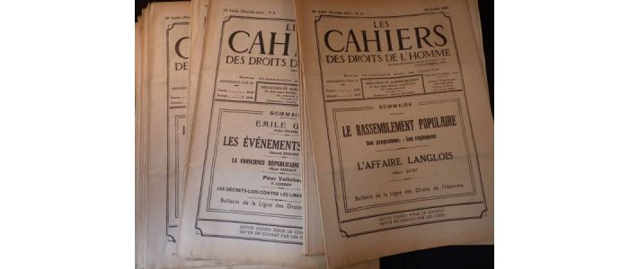 COLLECTIF : Les Cahiers des Droits de l'Homme. 36e année - du n°2 du 20 janvier 1936 au n°34 du 25 décembre 1936 - First edition - Edition-Originale.com