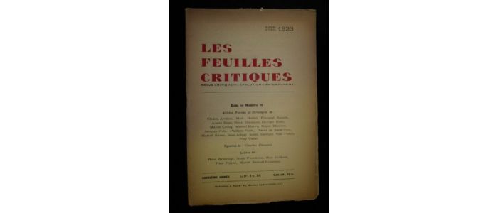 COLLECTIF : Les Feuilles critiques N°16 de la deuxième année - Erste Ausgabe - Edition-Originale.com