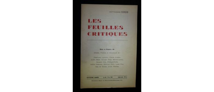 COLLECTIF : Les Feuilles critiques N°18 de la deuxième année - Erste Ausgabe - Edition-Originale.com