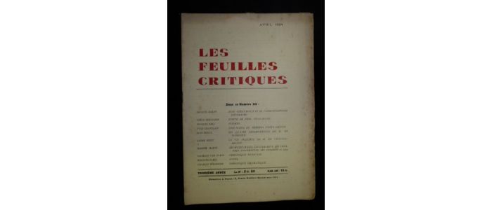 COLLECTIF : Les Feuilles critiques N°22 de la troisième année - Prima edizione - Edition-Originale.com