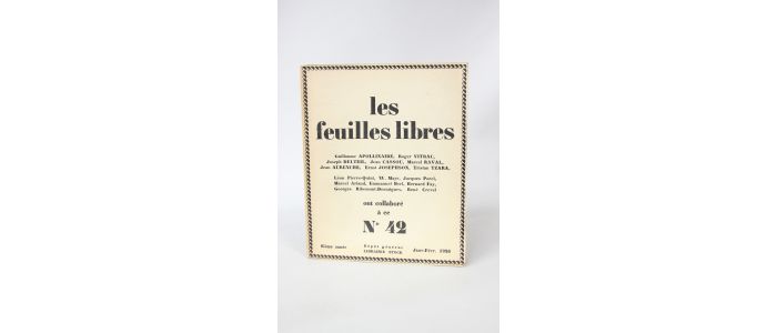 COLLECTIF : Les feuilles libres N°42 - First edition - Edition-Originale.com