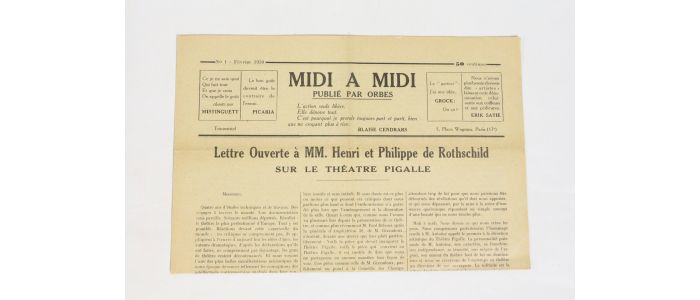 COLLECTIF : Midi à midi N°1 et seul numéro paru - First edition - Edition-Originale.com