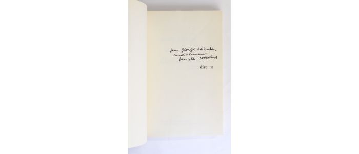 COLLOBERT : Dire I-II - Libro autografato, Prima edizione - Edition-Originale.com