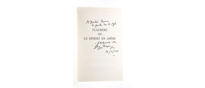 CHESSEX : Flaubert ou le Désert en Abîme - Libro autografato, Prima edizione - Edition-Originale.com