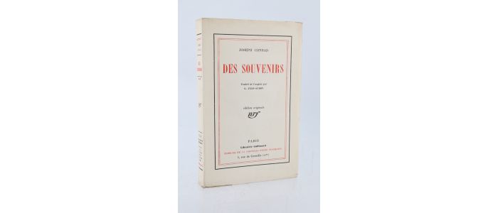 CONRAD : Des souvenirs - Prima edizione - Edition-Originale.com