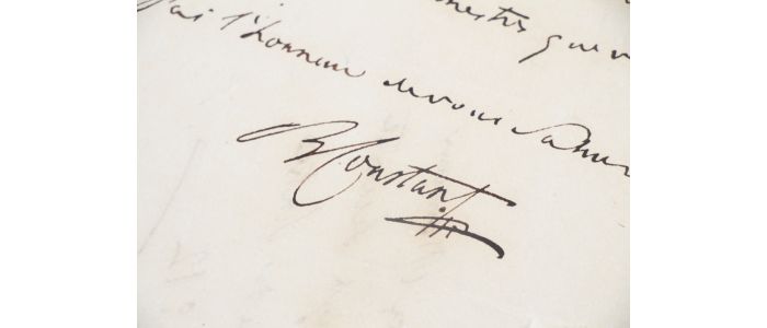 CONSTANT : Lettre autographe signée et datée adressée à son banquier Léon Joseph Leconte - Signiert, Erste Ausgabe - Edition-Originale.com