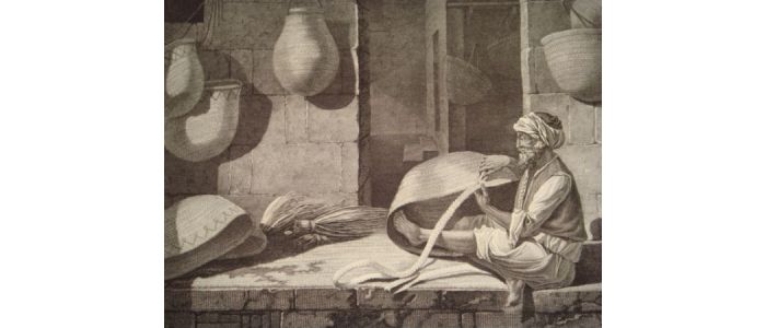 DESCRIPTION DE L'EGYPTE.  Arts et métiers. Le Faiseur de nattes, Le Faiseur de couffes. (ETAT MODERNE, volume II, planche XX) - First edition - Edition-Originale.com