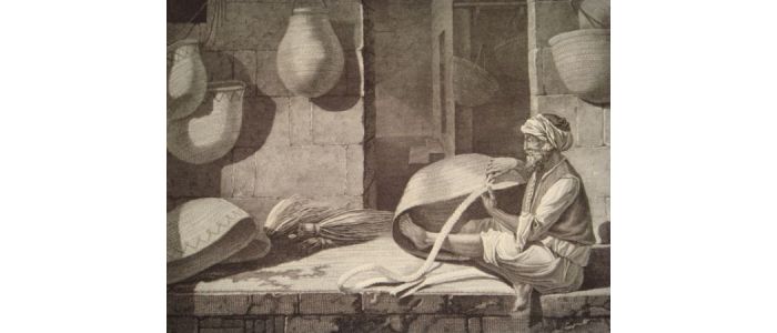 DESCRIPTION DE L'EGYPTE.  Arts et métiers. Le Faiseur de nattes, Le Faiseur de couffes. (ETAT MODERNE, volume II, planche XX) - Erste Ausgabe - Edition-Originale.com