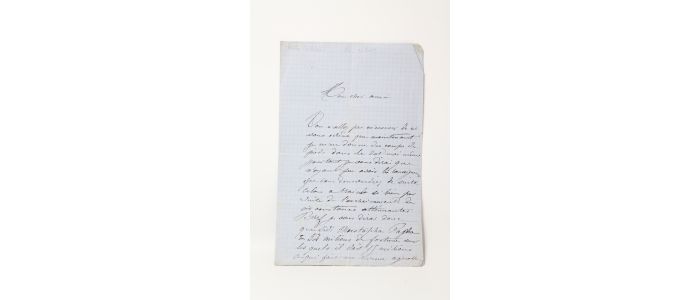 CORDIER : Lettre autographe signée à propos des sculptures du théâtre du Vaudeville : 