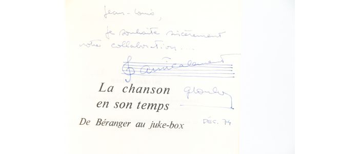 COULONGES : La Chanson en son temps. De Béranger au Juke box - Signiert, Erste Ausgabe - Edition-Originale.com
