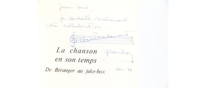 COULONGES : La Chanson en son temps. De Béranger au Juke box - Autographe, Edition Originale - Edition-Originale.com