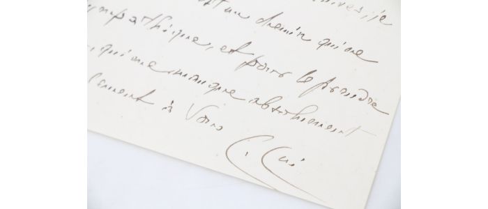 CUI : Lettre autographe datée et signée : 