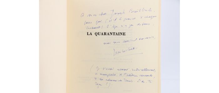 CURTIS : La quarantaine - Autographe, Edition Originale - Edition-Originale.com