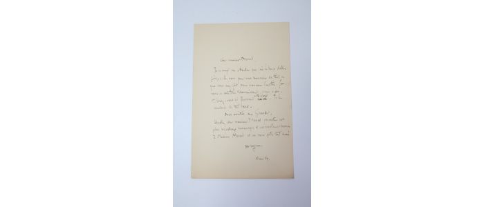 DAGNAN-BOUVERET : Lettre autographe signée au peintre Lucien Hector Monod 