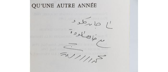 DARWICH : Rien qu'une autre année - Anthologie poétique 1966-1982 - Libro autografato, Prima edizione - Edition-Originale.com