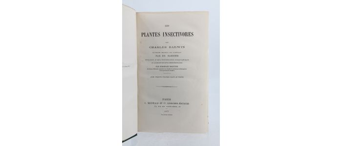DARWIN : Les plantes insectivores - Erste Ausgabe - Edition-Originale.com