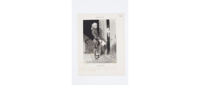 DAUMIER : Lithographie originale en noir et blanc - Bohémiens de Paris - 
