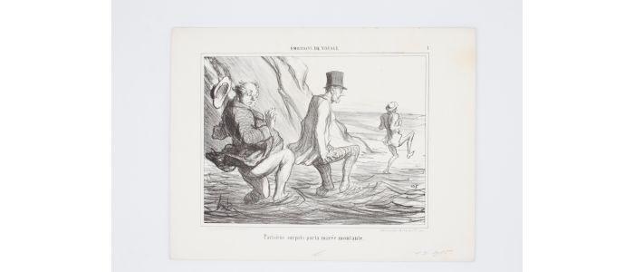 DAUMIER : Lithographie originale en noir et blanc - Emotions de voyage  - 