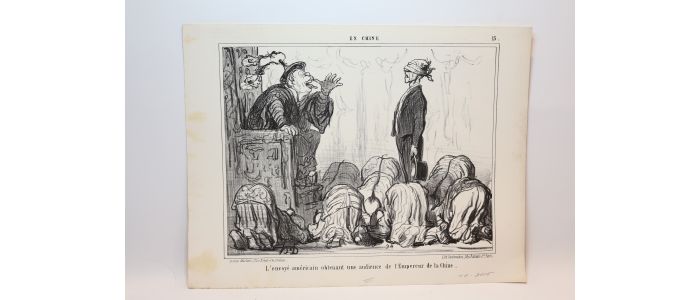 DAUMIER : Lithographie originale en noir et blanc - En Chine - 