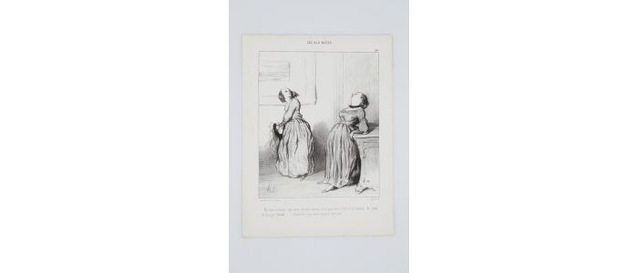 DAUMIER : Lithographie originale en noir et blanc - Les bas-bleus - 