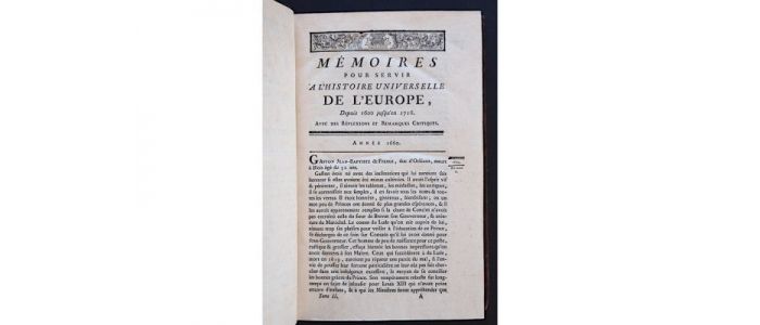 D'AVRIGNY : Memoires pour servir a l'histoire universelle de l'Europe, deuis 1600, jusqu'en 1716 - Edition-Originale.com