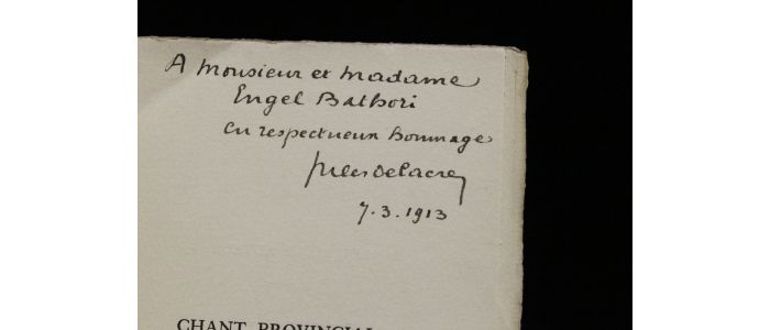 DELACRE : Chant provincial - Libro autografato, Prima edizione - Edition-Originale.com