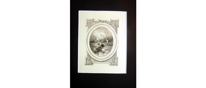 La Fontaine, Fables, Le singe et le dauphin. Eau forte originale sur papier Vergé - Prima edizione - Edition-Originale.com