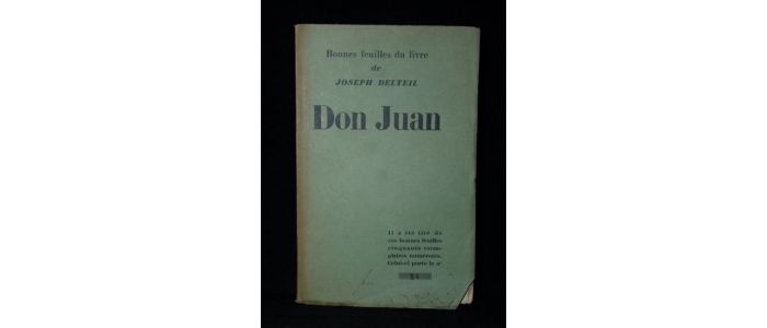 DELTEIL : Don Juan - Autographe, Edition Originale - Edition-Originale.com