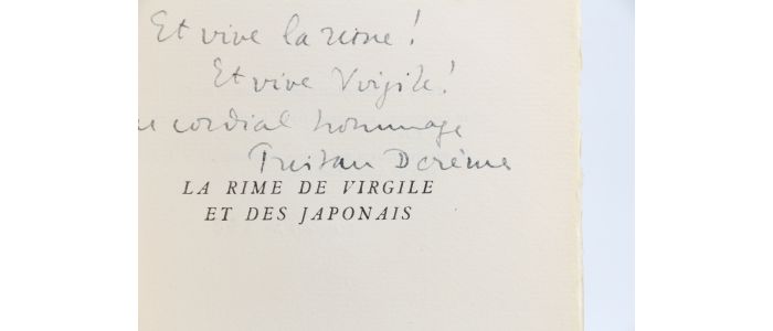 DEREME : La Rime de Virgile et des Japonais - Signed book, First edition - Edition-Originale.com