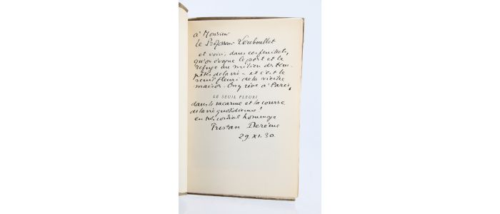 DEREME : Le Seuil fleuri - Libro autografato, Prima edizione - Edition-Originale.com