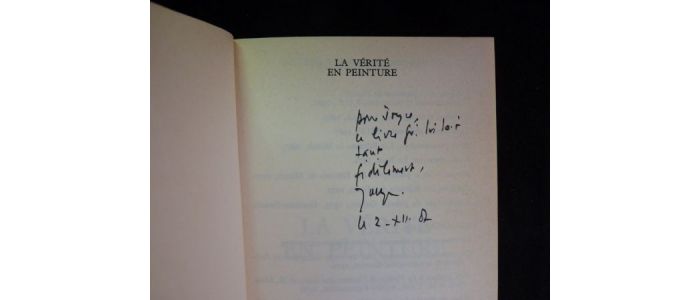 DERRIDA : La vérité en peinture - Signed book, First edition - Edition-Originale.com