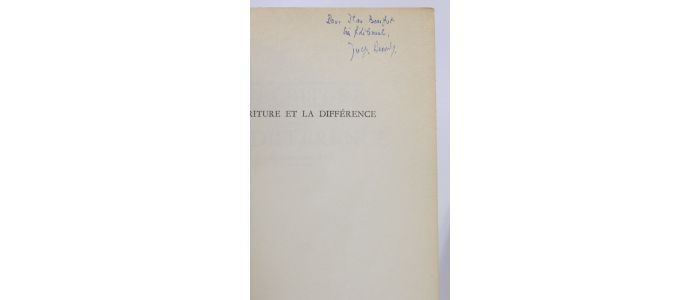 DERRIDA : L'écriture et la différence  - Autographe, Edition Originale - Edition-Originale.com