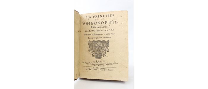 DESCARTES : Les Principes de la philosophie - Edition-Originale.com