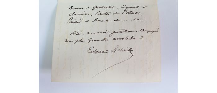 DETAILLE : Lettre autographe signée à un confrère peintre - Signiert, Erste Ausgabe - Edition-Originale.com